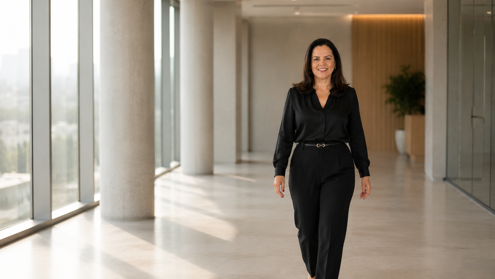 Patrícia Lúcio em ambiente corporativo
